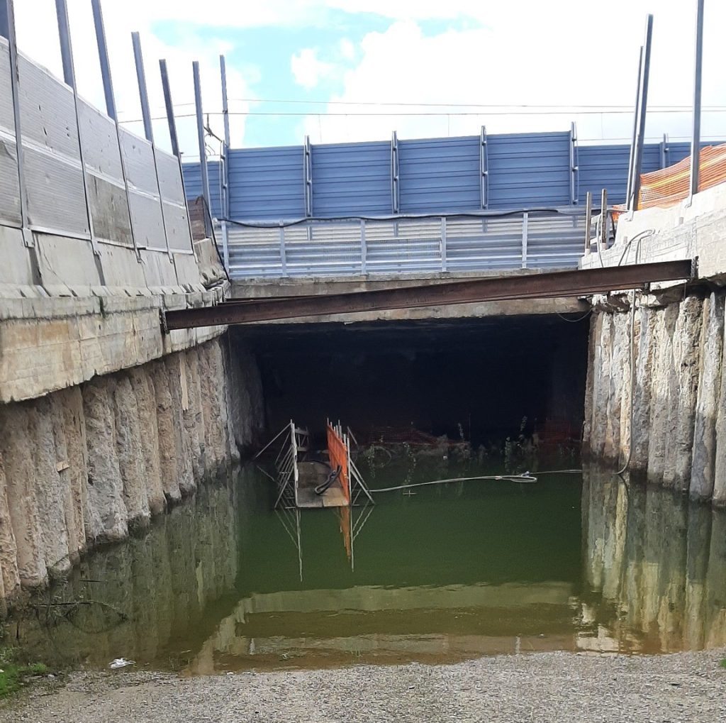 stazione Taverna di Montalto sottopasso lavori